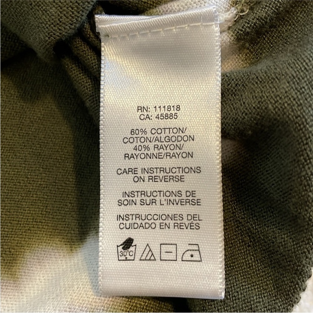 MICHAEL KORS TIE- DYE OLIVE GREEN AND WHITE SCARF - Picture 15 of 15